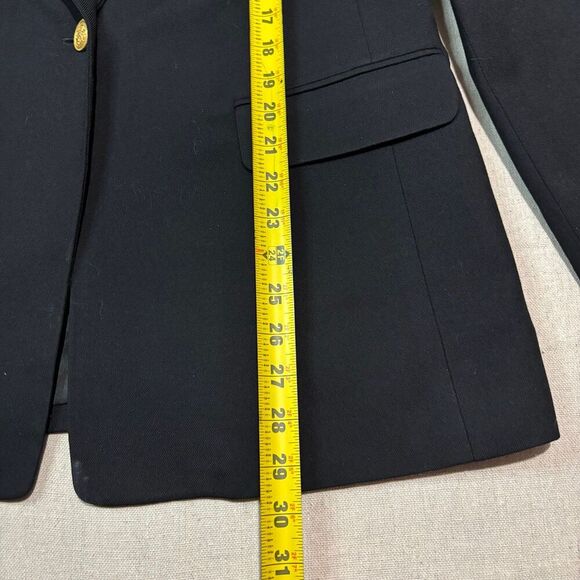 Talbots Blazer Women’s Size 8 Navy Blue Wool Gold Button Academia Vintage USA Se - Picture 5 of 5